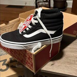 Vans Black and White High-Top Sneakers